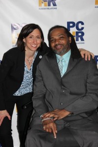 PCHR Executive Director Rue Landau hangs with Mayor's Commission on People with Disabilities Executive Director Charles W. Horton Jr. 